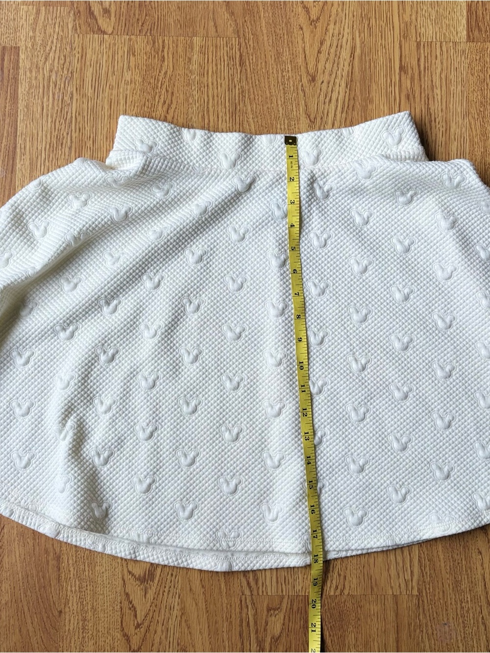 Disney Lauren Conrad cream Mickey Mouse puff print twirl a line skirt sz S - Picture 6 of 7